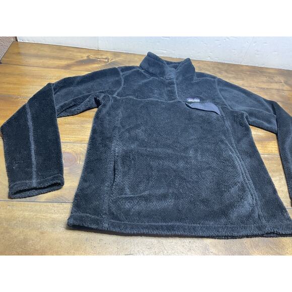 Patagonia Women's Re-Tool Snap-T Pullover Large Black Soft Fleece - Picture 6 of 14